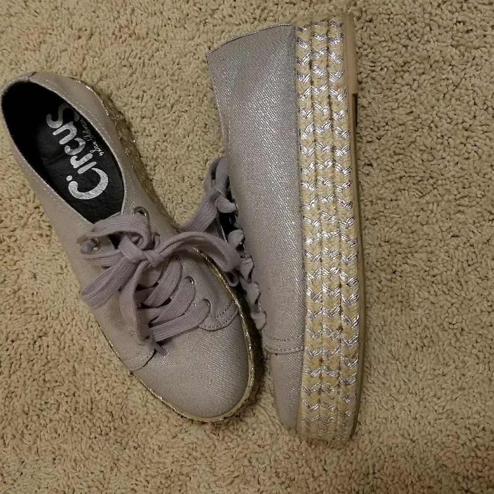 Circus  silver platform baseball shoes